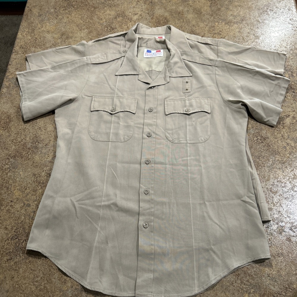 Flying Cross Navy Shirt‎ Size Large Mens Khaki Lot Of 2 Uniform Service Highway